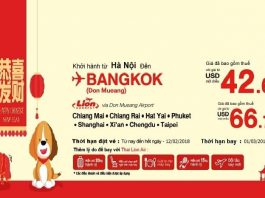 Lion Air mở bán vé đi Thái Lan giá rẻ năm 2018