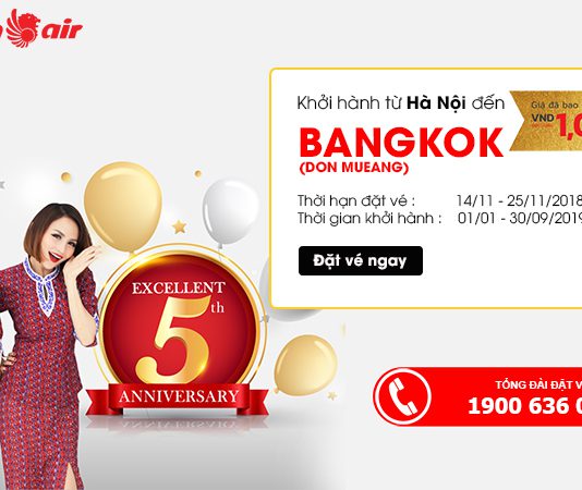 Khuyến mãi từ Hà Nội đến Bangkok 45 USD